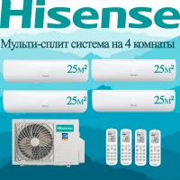 Мульти сплит-система Hisense AMW4-36U4RAA / AMS-09UW4RMRKB00 на 4 комнаты с установкой
